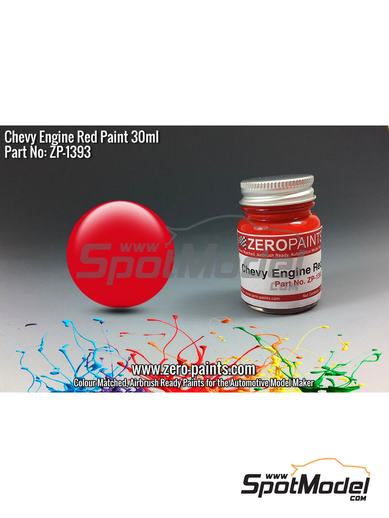 Zero Paints ZP1393 Paint for airbrush Chevy USA Red Engine 1 x 30ml